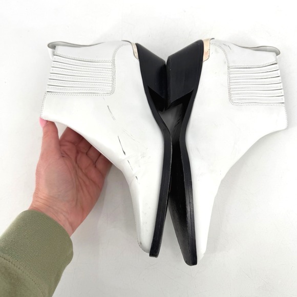 Rag & Bone Westin Boot Women 37.5 White Leather Pointed Toe Western Minimalist - Picture 5 of 13